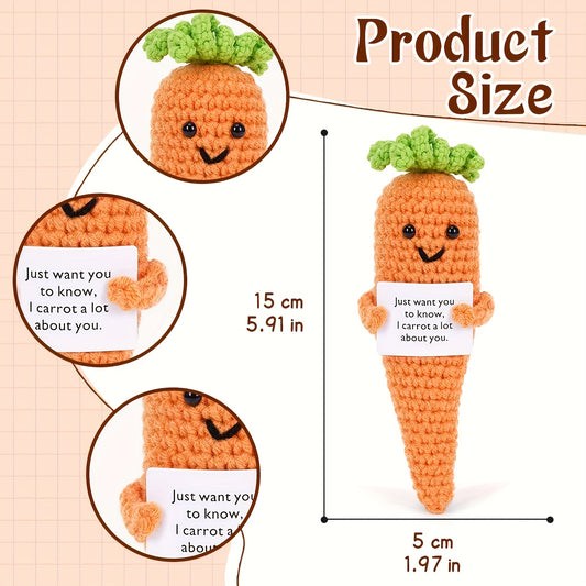 Crochet Carrot Plush Toy Orange Fabric Emotional Support Doll Positive Life Quot
