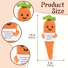 Crochet Carrot Plush Toy Orange Fabric Emotional Support Doll Positive Life Quot