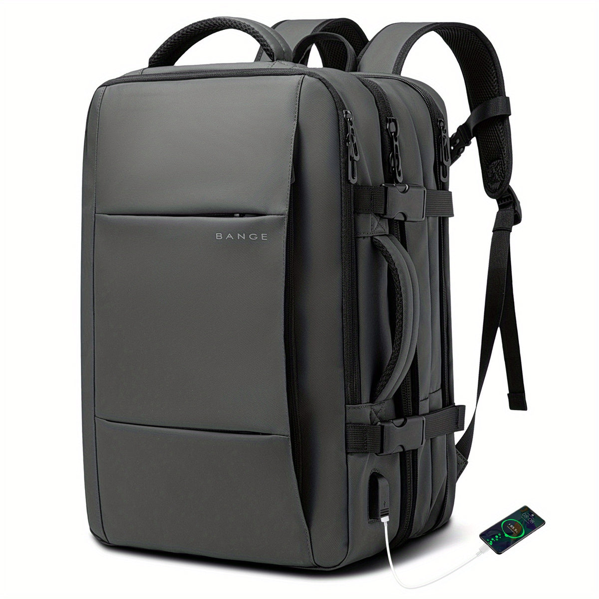 BANGE Exp Travel Laptop Backpack Large Capacity Waterproof USB P