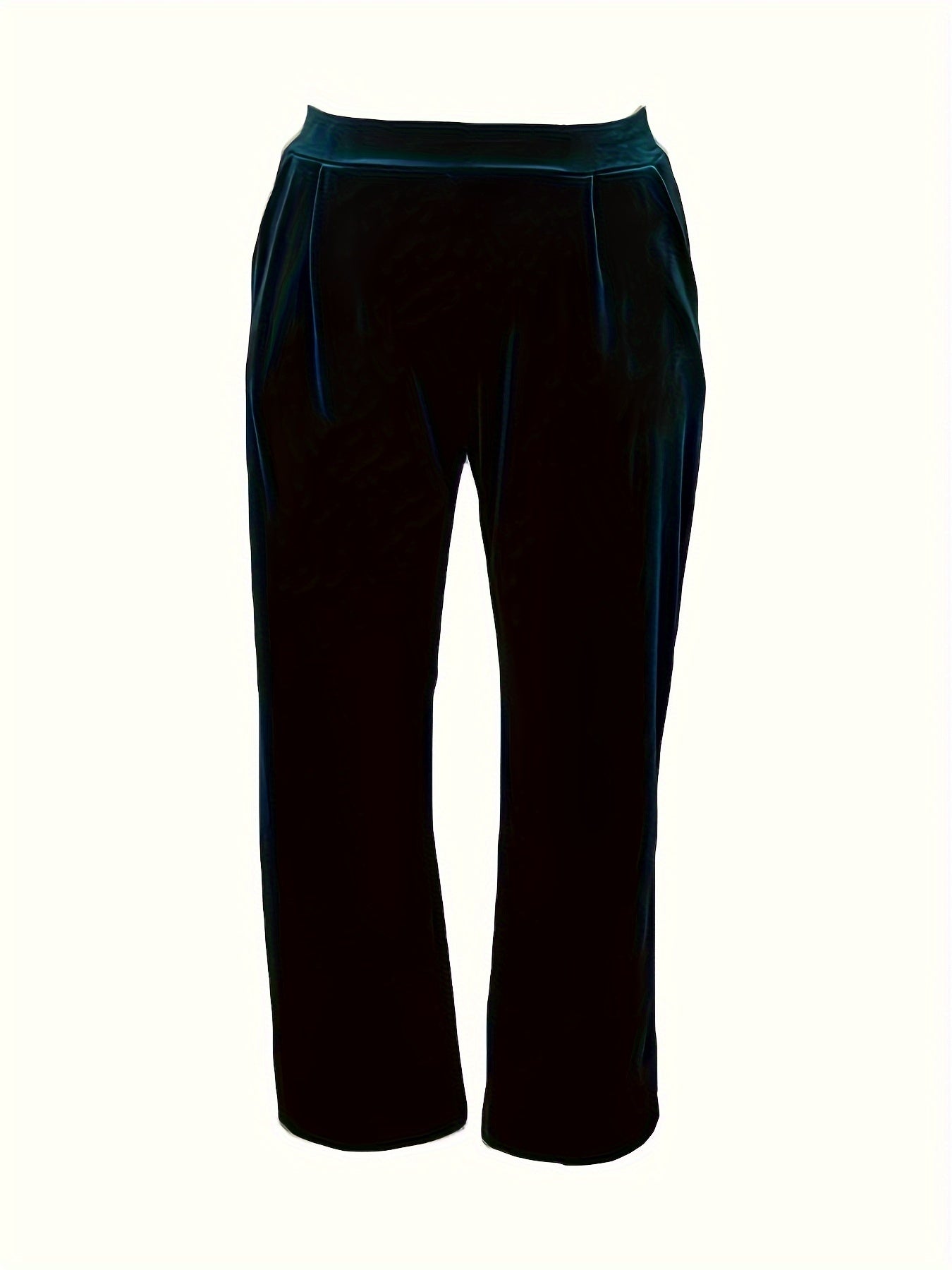 Velvet High Rise Straight Leg Pants With Pockets