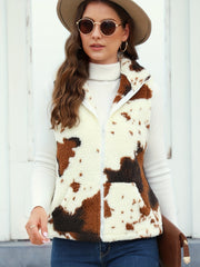 Cow Plush Vest Sleeveless Fleece Warm Jacket Fall Winter Women's Clothing
