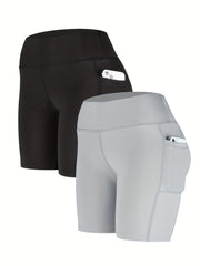 Women's Summer Butt Lifting Biker Shorts with Pockets for Sports & Yoga