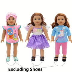 Doll Clothes 16-18in 40 Pcs Multiple Styles Wings Series Holiday and Birthday Ac