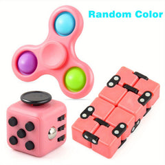 3 Piece Sensory Toys Set for Instant Stress Relief & Anxiety Reduction