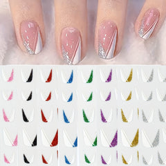 1pc French Nail Art Sticker 3D Self Adhesive Decals U Shape Nail Guides