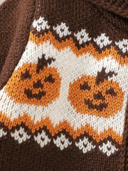 Baby Knitted Sweater Coat Baby Hooded Cardigan Halloween Top
