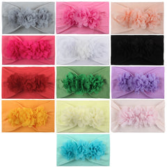 Baby Girls Nylon Three Flower Headband Hair Accessories