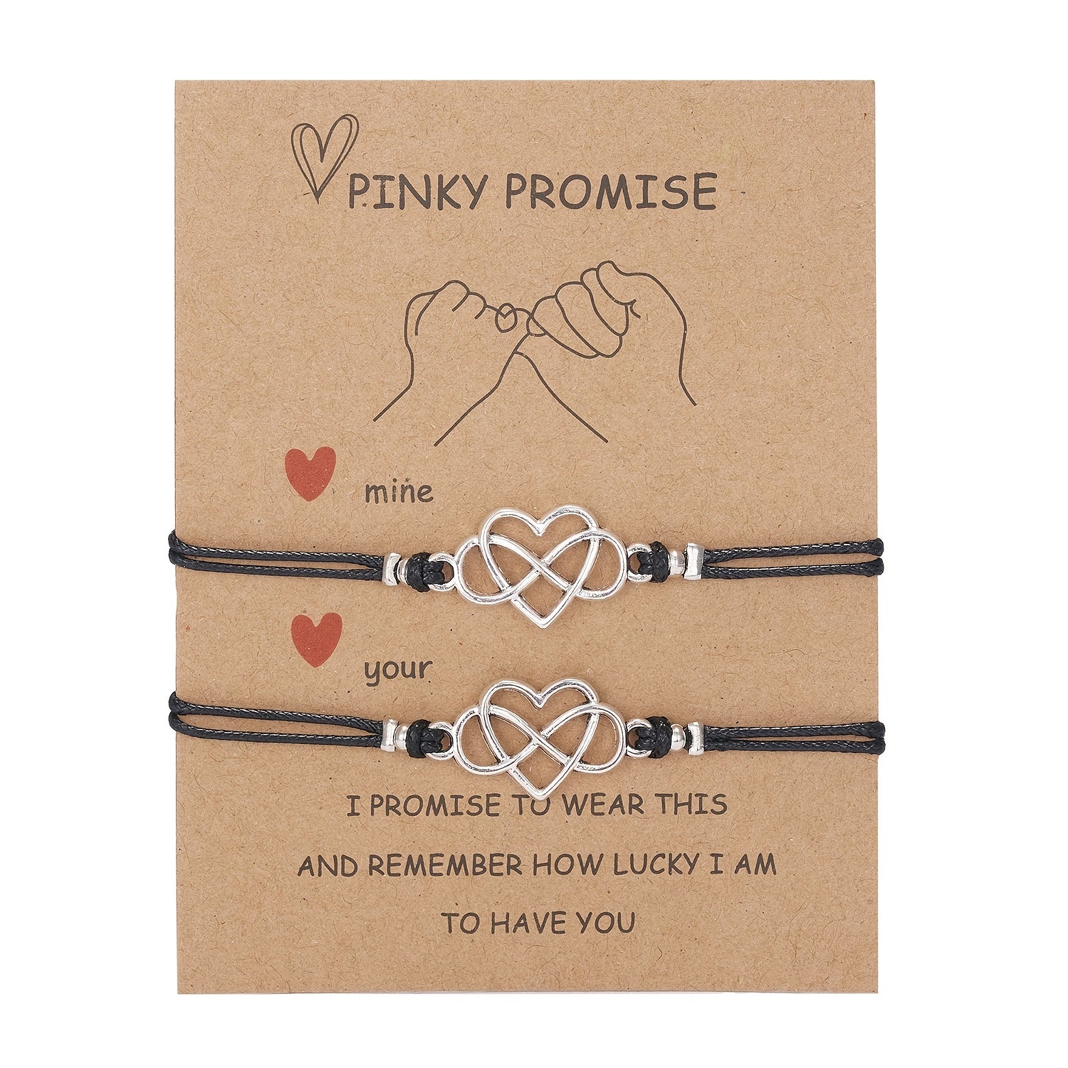 Casual Braided Heart Couples Bracelet Set