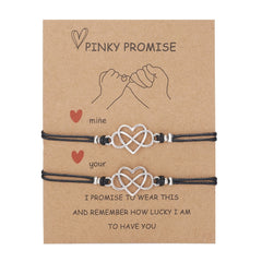 Casual Braided Heart Couples Bracelet Set