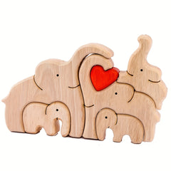 Wooden Elephant Puzzle Ornament for Family