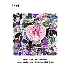 50pcs Magic Witch Graffiti Stickers for Water Cup Luggage Skateboard Car