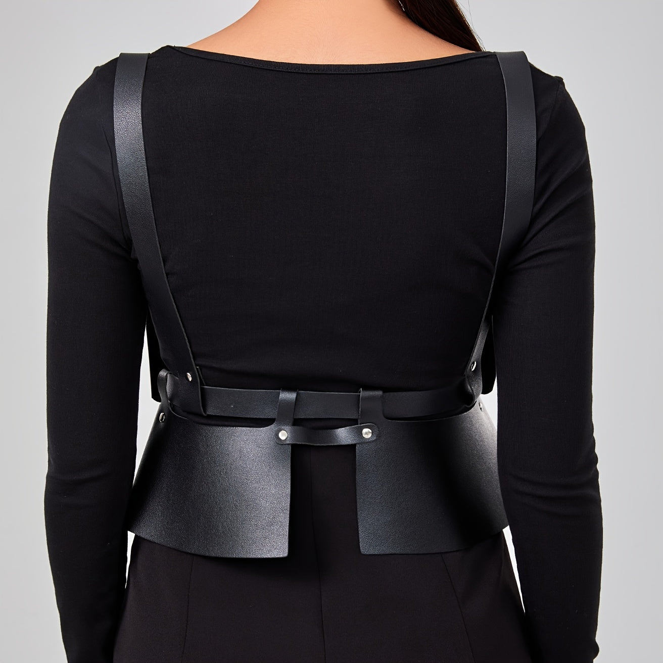 PU Leather Harness Belt Adjustable Waistband For Women