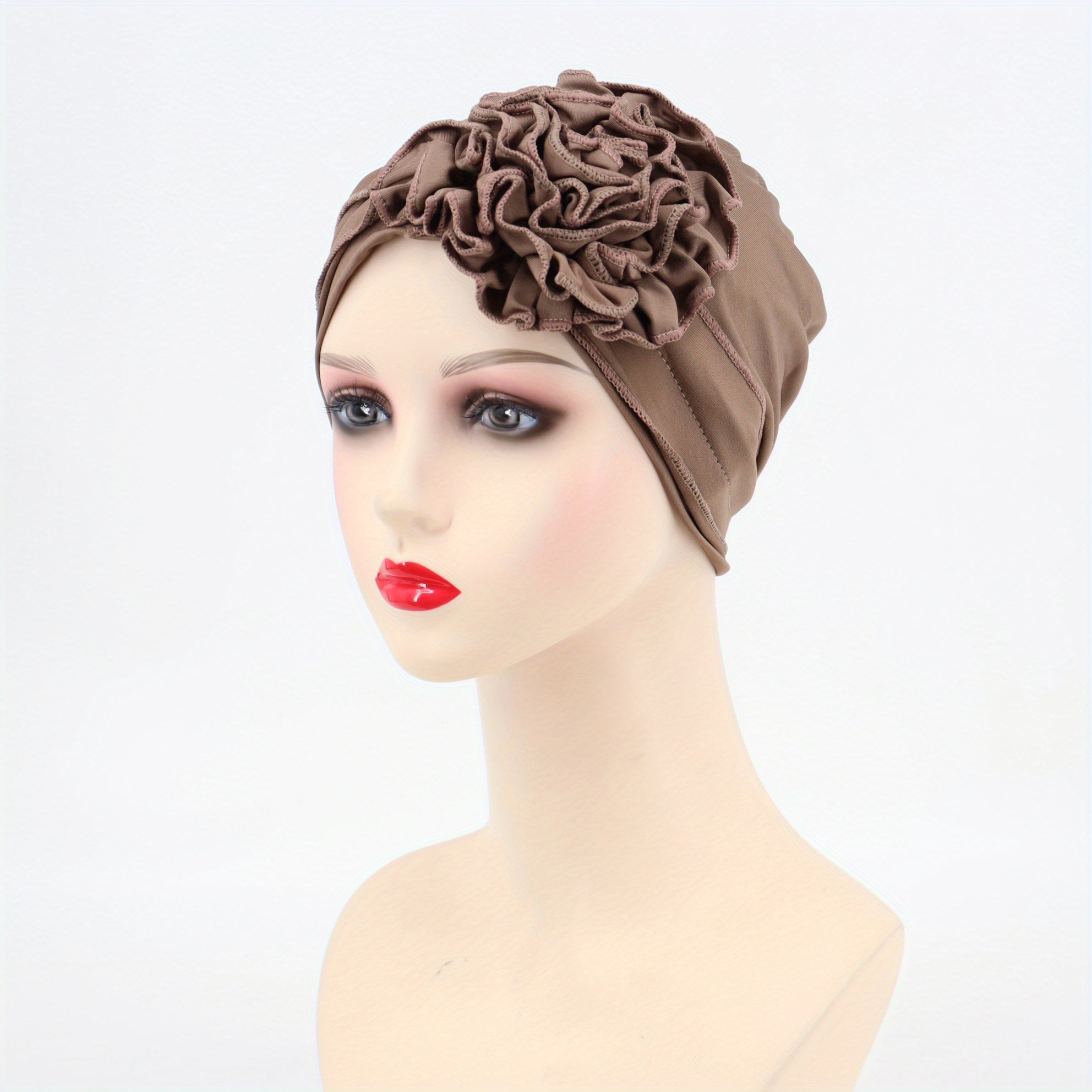Elastic Turban Cap Solid Head Wrap Bandana Headwear Women Beanie Hats