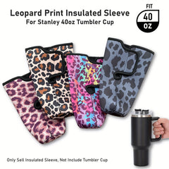 Leopard Print 40oz Cup Sleeve - Scratch Resistant Bottle Protector