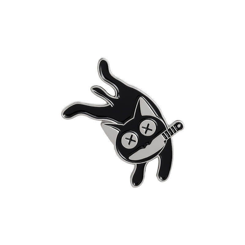 Mens Punk Cats Enamel Pins Brooches Lapel Badges Pin Jewelry