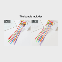 Girls Colorful Braided Wig Hair Extensions Hair Clips Hair Accessories