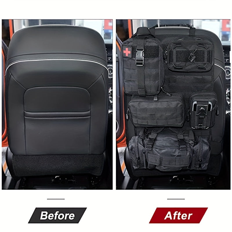 Molle Seat Back Storage Bag Car Seat Organizer With Pouches