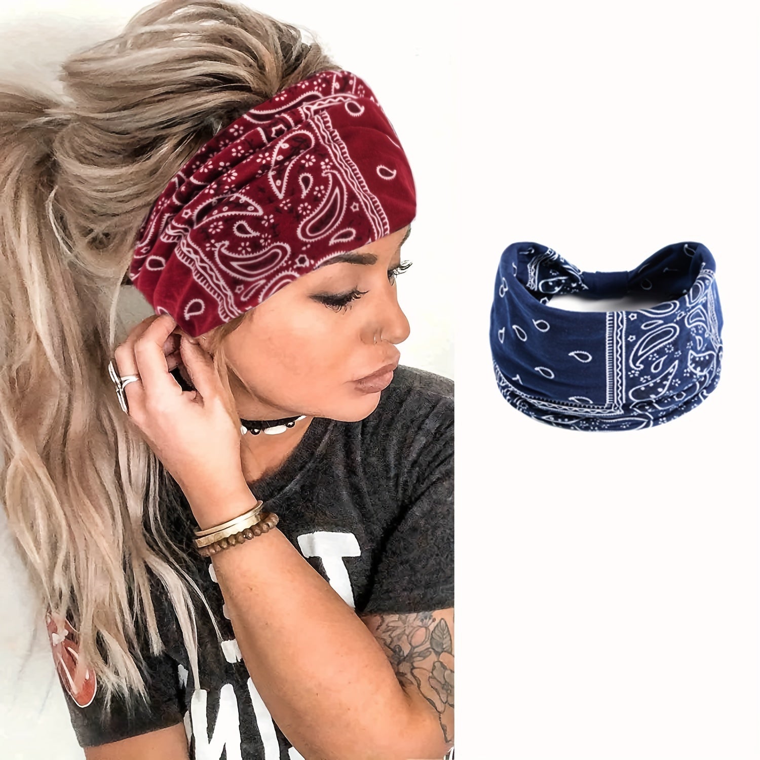 Leopard Print Paisley Pattern Headband Seamless Sports Headband