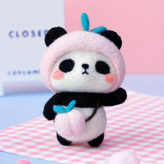 6 Adorable Panda Series Woolen Felt DIY Doll Decorations