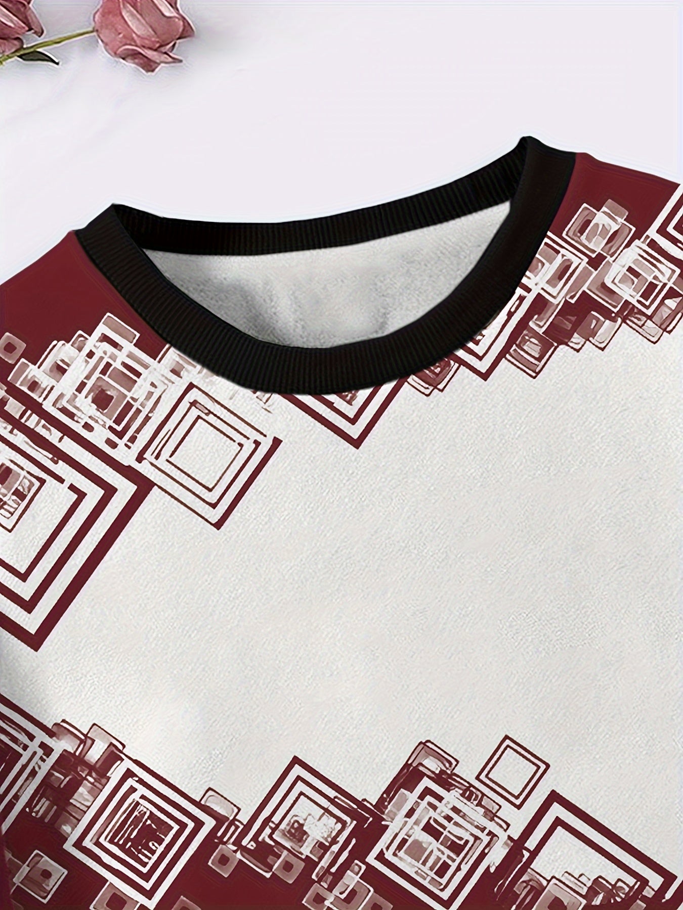 Girls Squares Pattern Crew Neck Sweatshirt Spring Fall Christmas Gift
