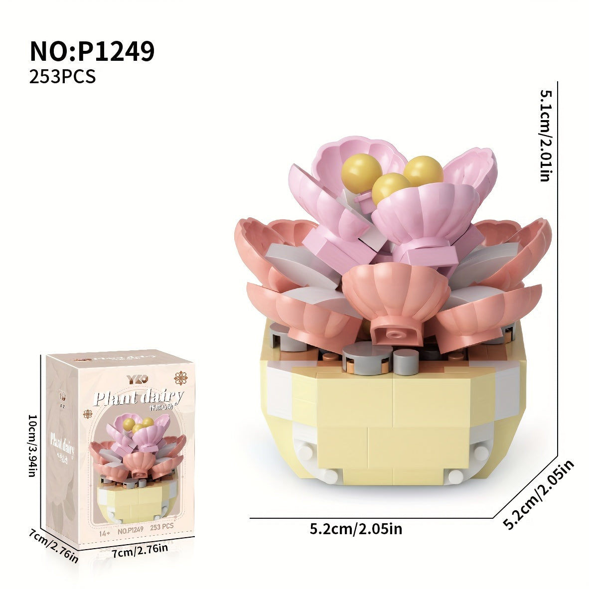 Eternal Flower Succulent Plant Potted Assembly Building Block Toys