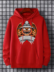 Men's Pumpkin Devil Graphic Hoodie for Halloween