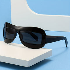 Y2K Oversized One piece Sunglasses Hiphop Futuristic Block Glasses