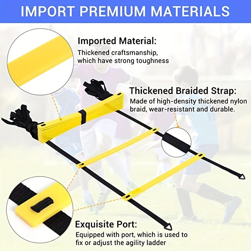 Agility Ladder Speed Training Set 12 Rung 20ft Soccer Training Equipment