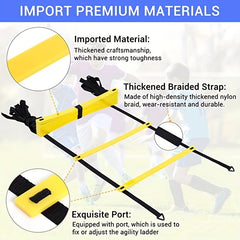 Agility Ladder Speed Training Set 12 Rung 20ft Soccer Training Equipment