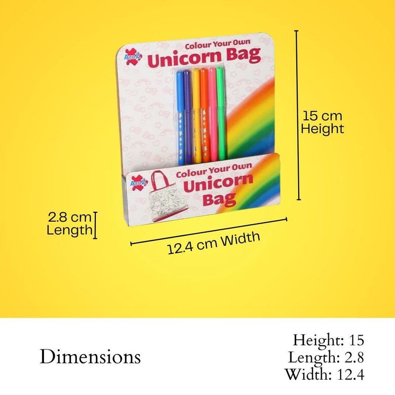 Unicorn Bag with 6 Coloring Pens
