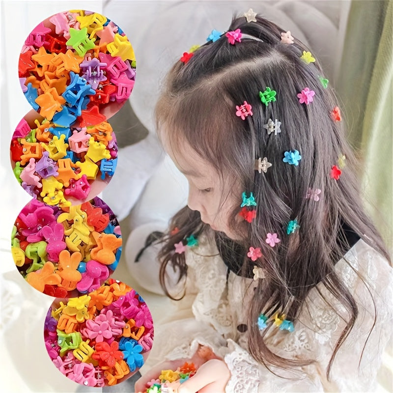 120pcs Mixed Cartoon Hair Clip for Girls Kids