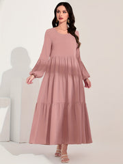 Ruched Lantern Sleeve Maxi Dress Women's Clothing