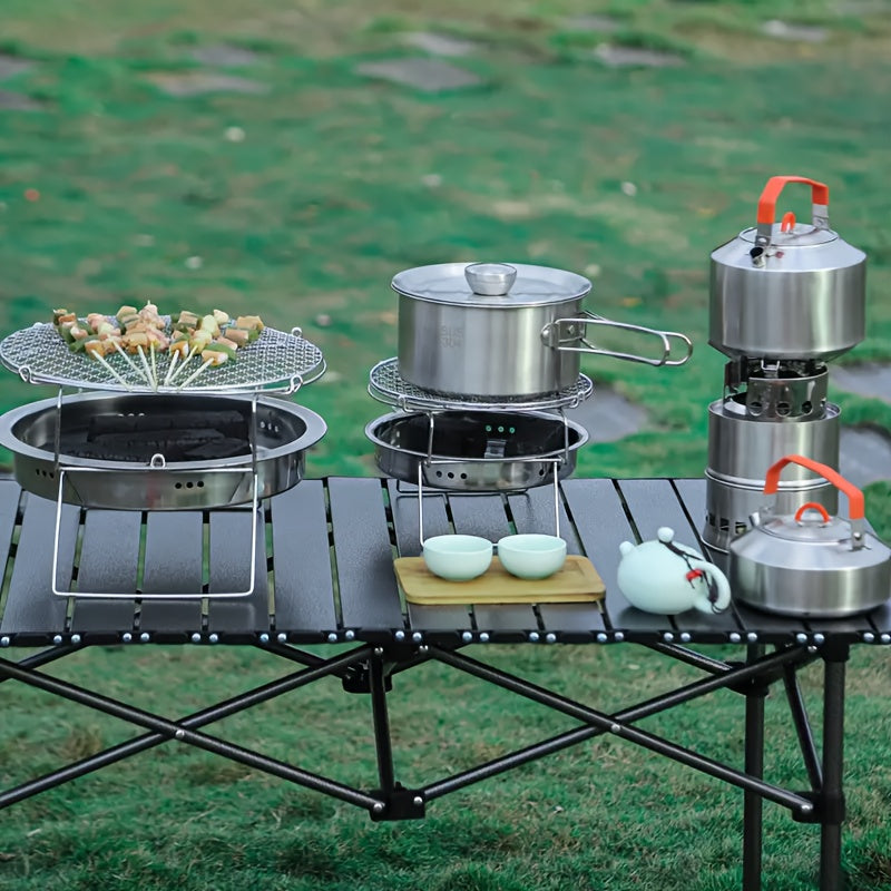 Portable Picnic Kettle Stainless Steel Foldable for Camping