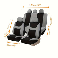 9pcs Pink Car Seat Covers Set For Women Airbag Compatible Soft Fabric Cushion
