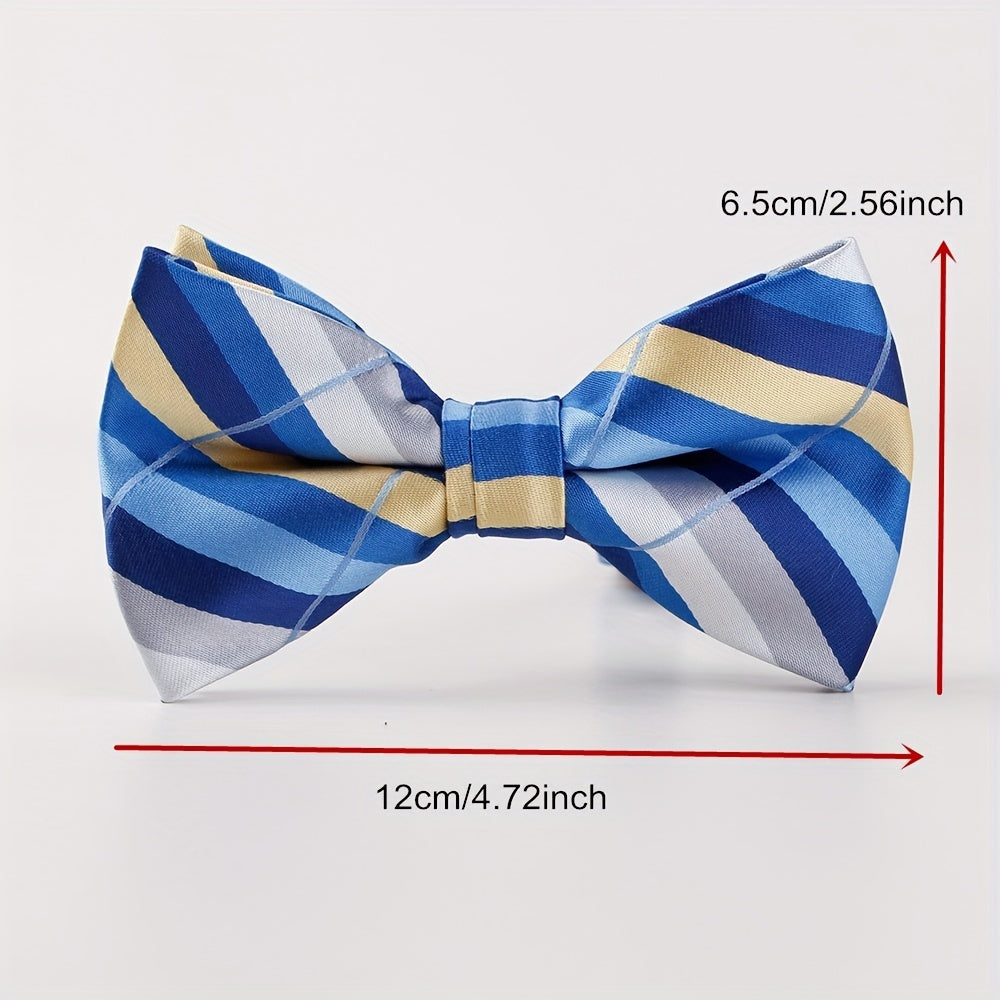 Men's Casual Striped Bow Tie Formal Suit Shirt Accessories