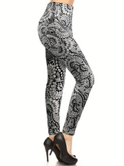 Star Print Skinny Leggings Women's Clothing