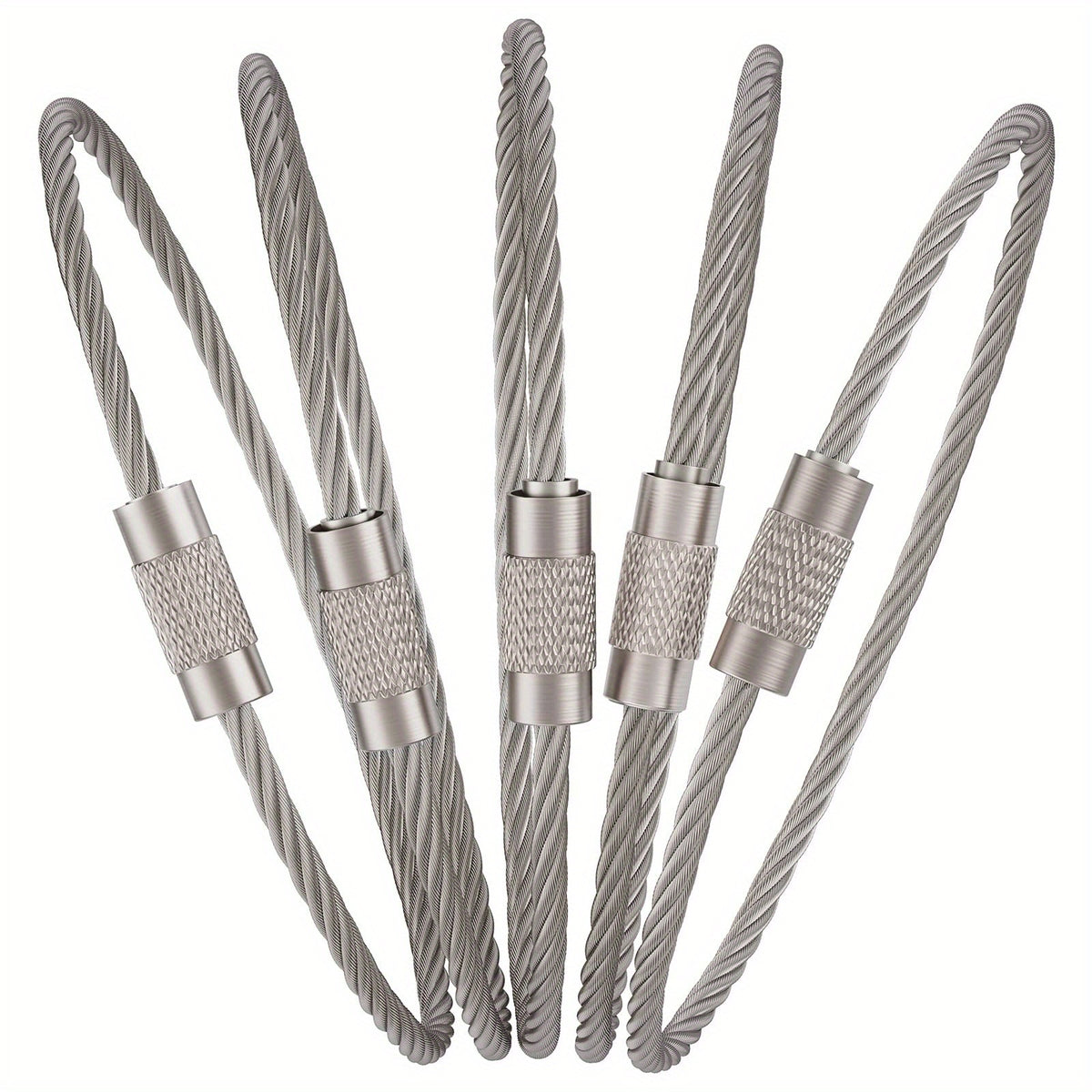 25pcs Stainless Steel Keychain Heavy Duty Luggage Tag Keeper