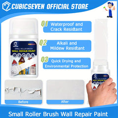 Cubicseven Small Roller Brush Wall Repair Tool 100g Latex Paint DIY Renovation