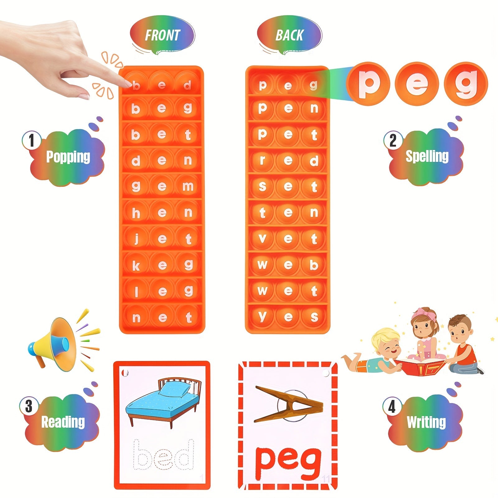 CVC Learning 100 Word Activities Set with Flashcards Phonics Games