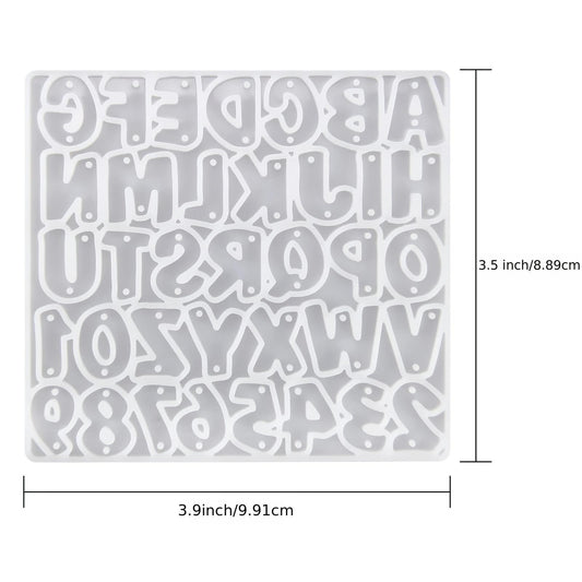 Alphabet Keychain Resin Mold Earrings Necklace Pendant Silicone Mould DIY