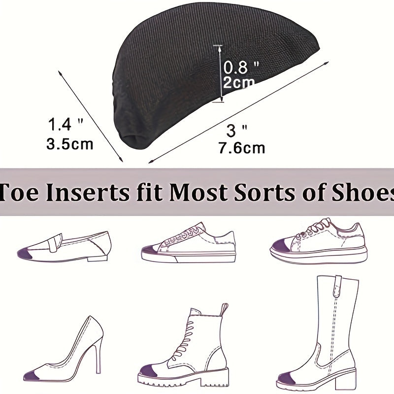 Toe Inserts For Shoes Too Big 4 Pairs Foam Toe Filler Shoe Fitters Beige