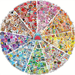 600pcs Cartoon Stickers Waterproof Vinyl Decals - Gift for Adults