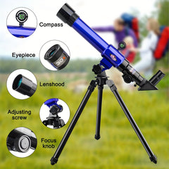 Telescope with Tripod Compass and Eyepieces