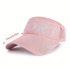 SPORT Knitted Casual Visor Hat Solid Sunscreen Travel Beach Hats