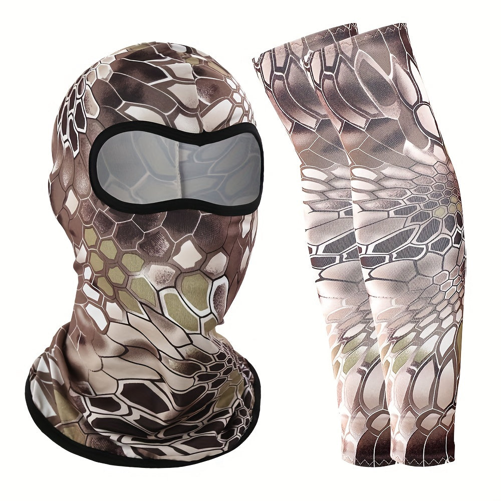 Stylish Summer Outdoor Riding Mask Ice Silk Sleeve Set