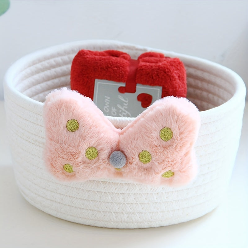 Cotton Rope Storage Basket Cartoon Makeup Organizer
