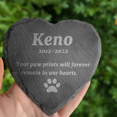 Personalized Pet Memorial Stone Engraved Heart Rock with Pet's Name