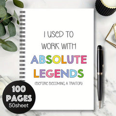 Humorous Spiral Notebook - Legends 100 Pages - Perfect Gift