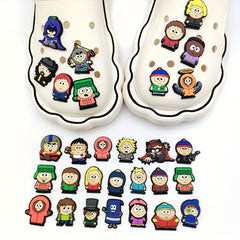 30pcs Cartoon Character Clogs Shoe Charm Flower Accessories