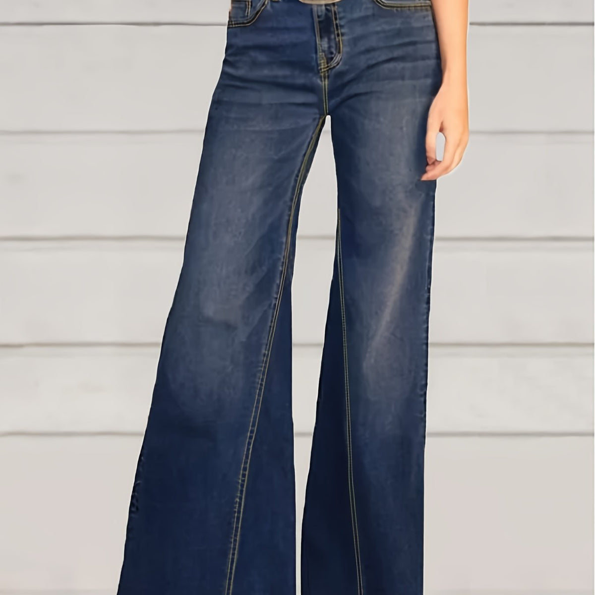  Fringe Trim Flared Leg Jeans